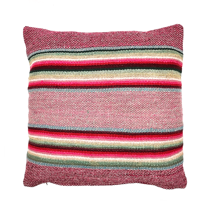 Custom 24" x 24" Pillow Made from Hand Woven Peruvian Blanket