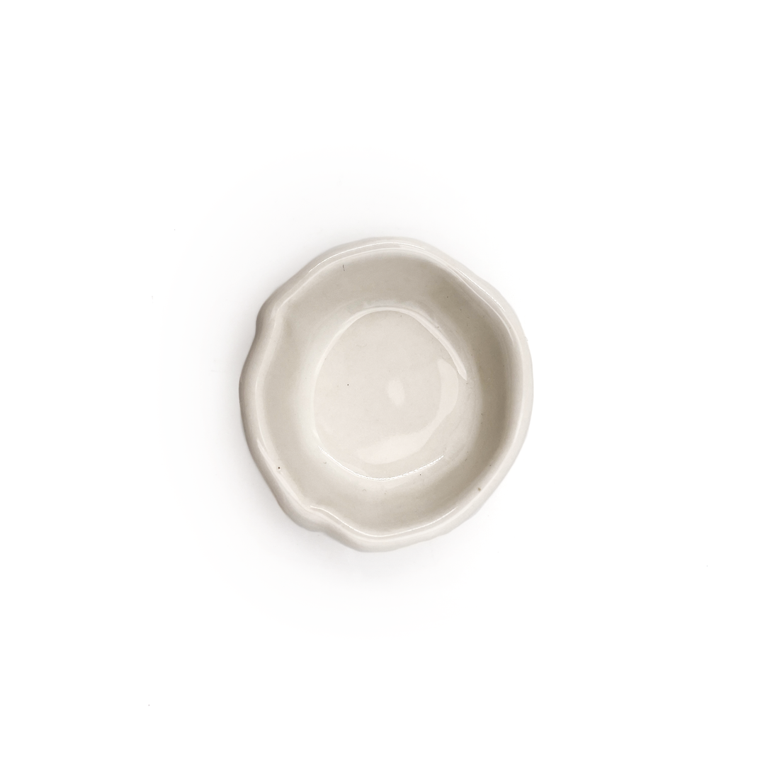 Handcrafted Stoneware Pinch Bowl | White