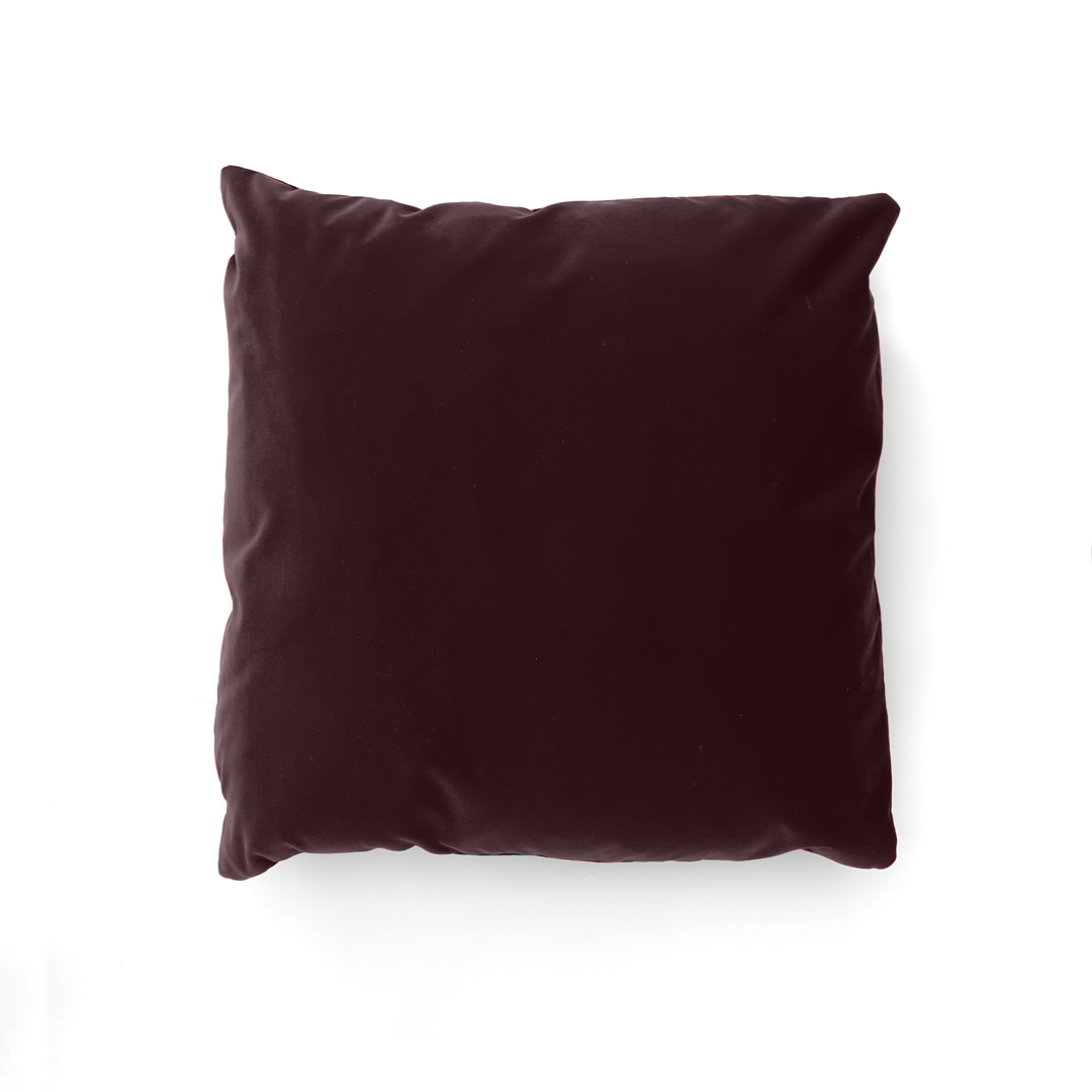 Custom 24" x 24" Pillow in Cotton Velvet from Belgium | Aubergine