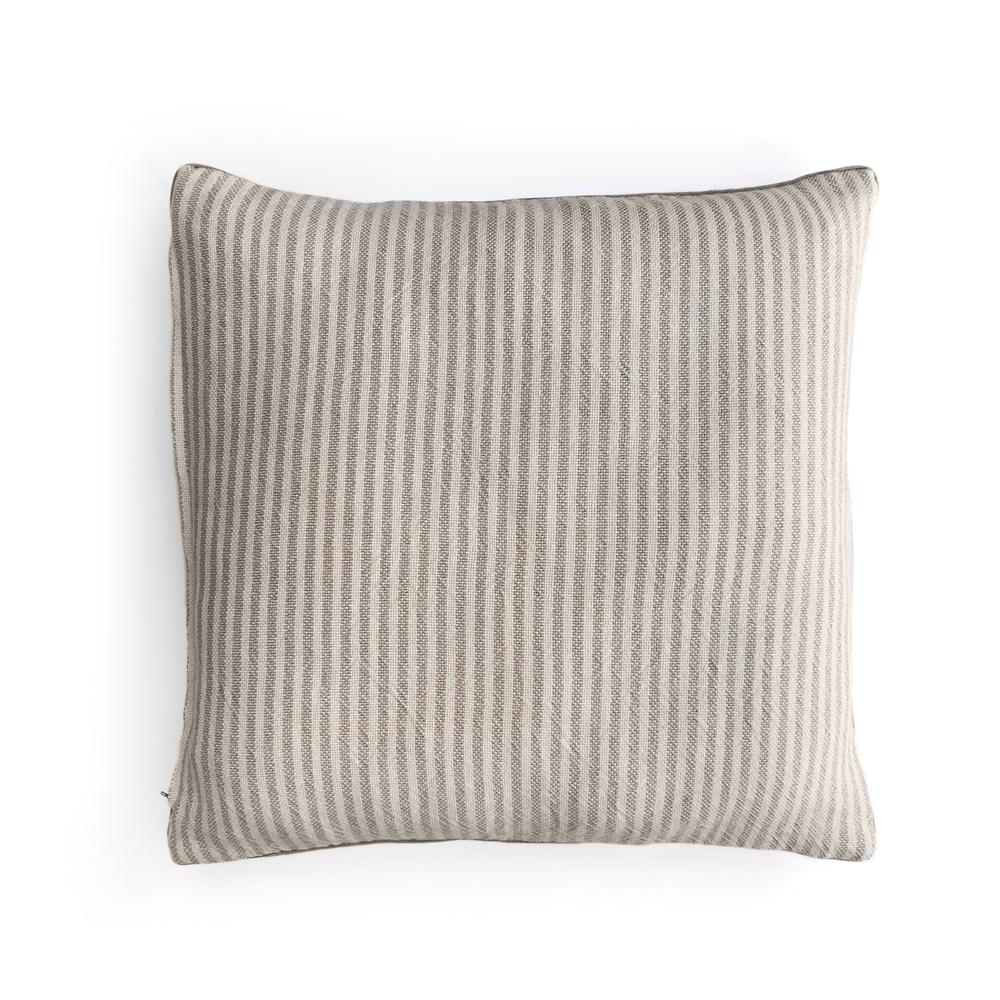 Custom 24" x 24" Pillow made from Hand Woven Striped Linen Blanket