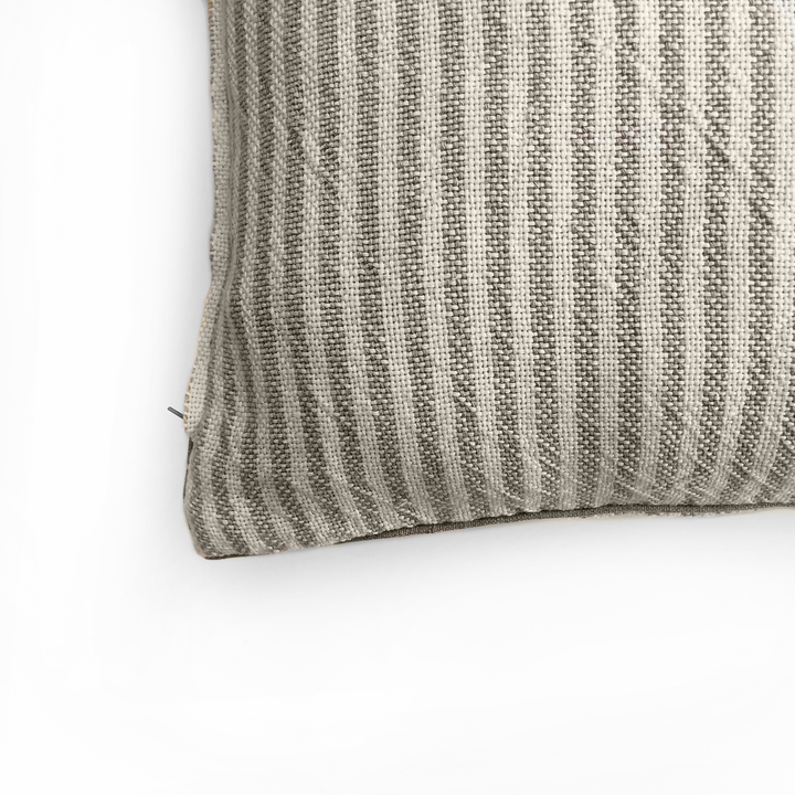 Custom 24" x 24" Pillow made from Hand Woven Striped Linen Blanket