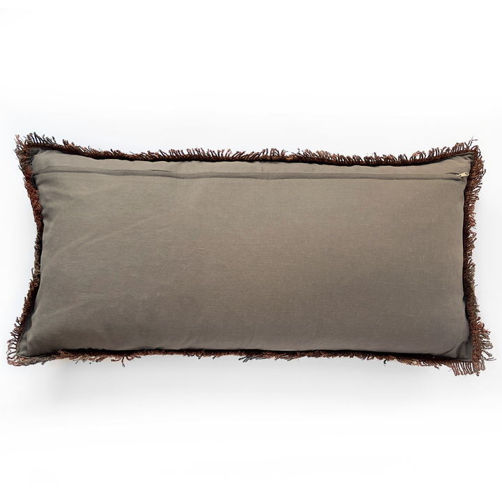 Zimbabwe Kasbah Hand Woven Pillow with Fringe | Multi | 35.5" x 18" | B