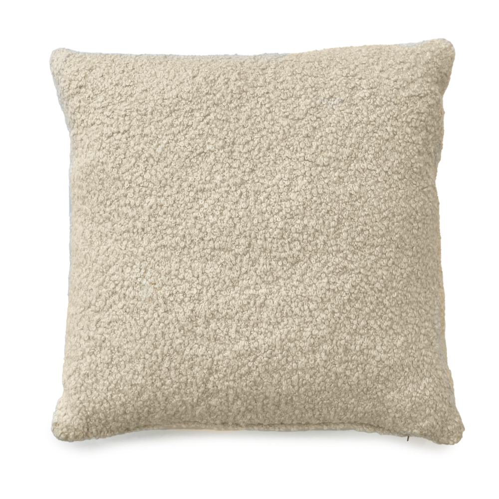Maude-woods-vintage-pillows-Custom 21" x 21" Pillow made from Cream Alpaca Bouclé
