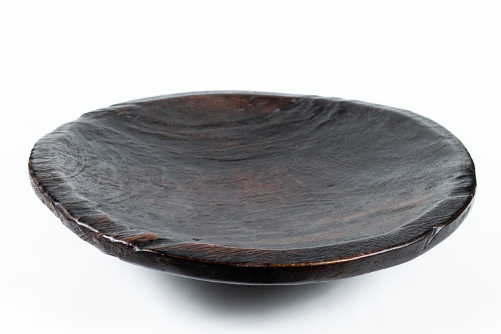 Large Old Jackfruit Wood Display Bowl with Dark Stain from Sumatra