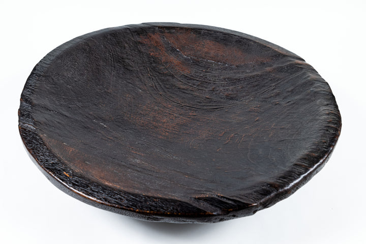 Large Old Jackfruit Wood Display Bowl with Dark Stain from Sumatra