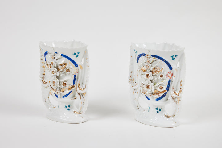 Pair of Victorian Porcelain Mantel Vases
