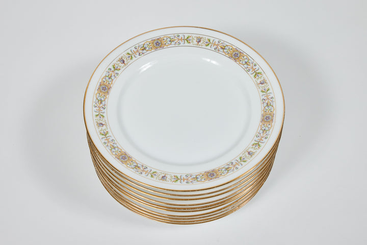 Vintage White Limoges Porcelain Luncheon Plates by Wm. Guérin & Co. | Set of 10
