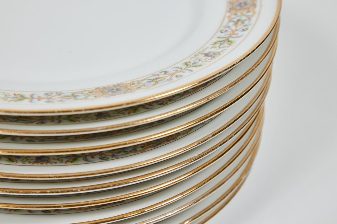 Vintage White Limoges Porcelain Luncheon Plates by Wm. Guérin & Co. | Set of 10