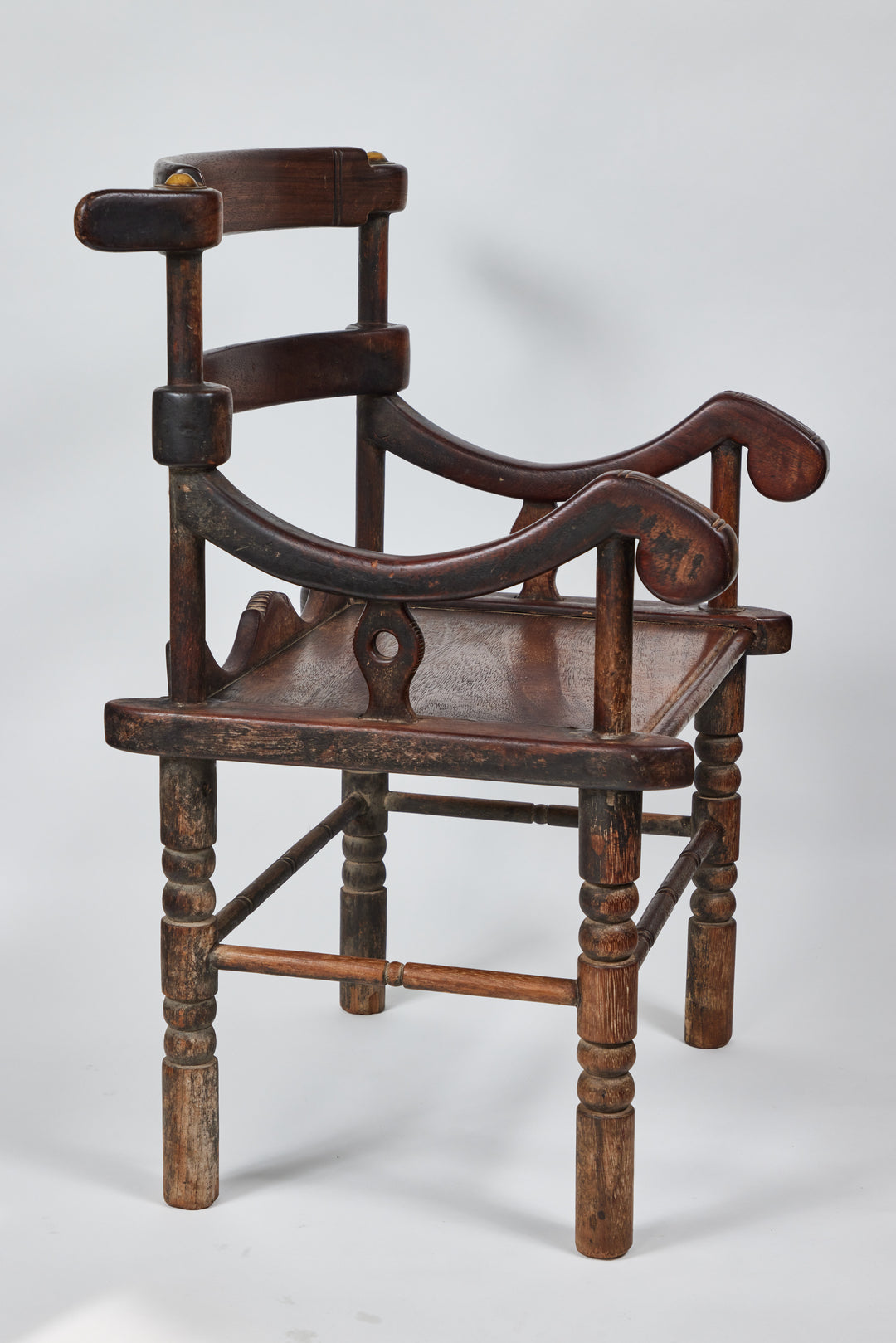 Vintage Hand Carved African Baule Tribal Chair