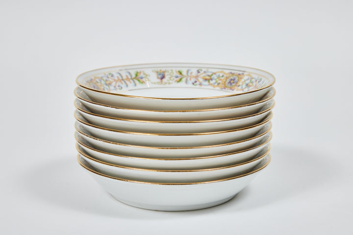 Vintage White Limoges Porcelain Dessert Bowls by Wm. Guérin & Co. | Set of 8