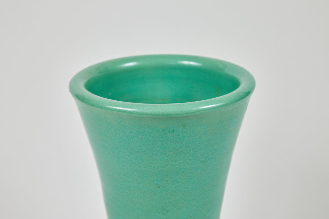 Vintage Large Bauer Carnation Vase in Jade Green Hand Thrown by Matt Carlton (circa 1930's)