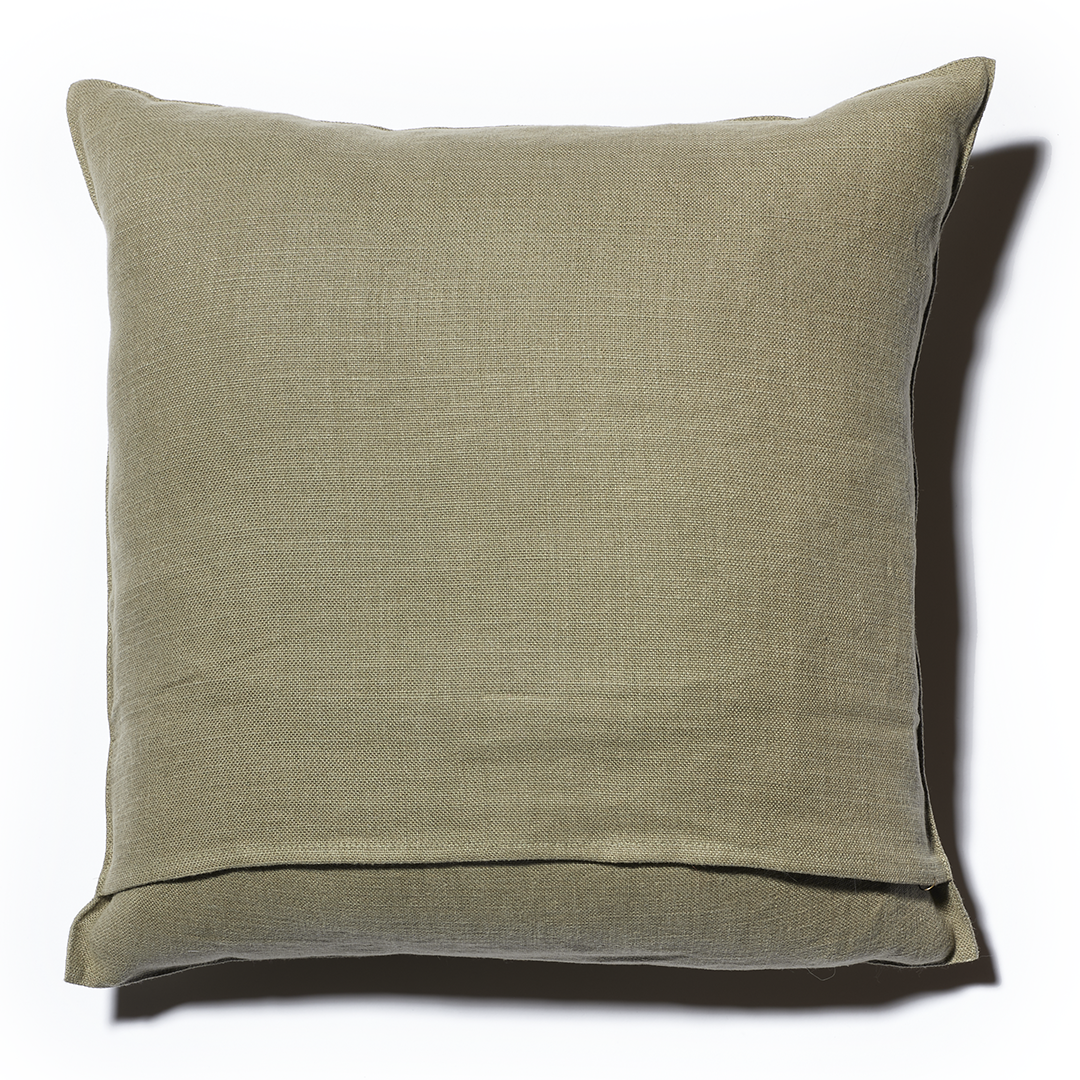 Libeco Napoli Linen Pillow in Olive Maude Woods