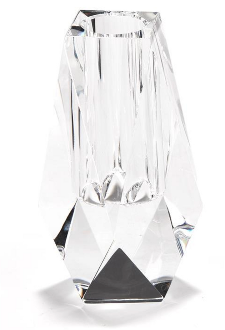 Faceted Hand-Cut Crystal Glass Bud Vase | A