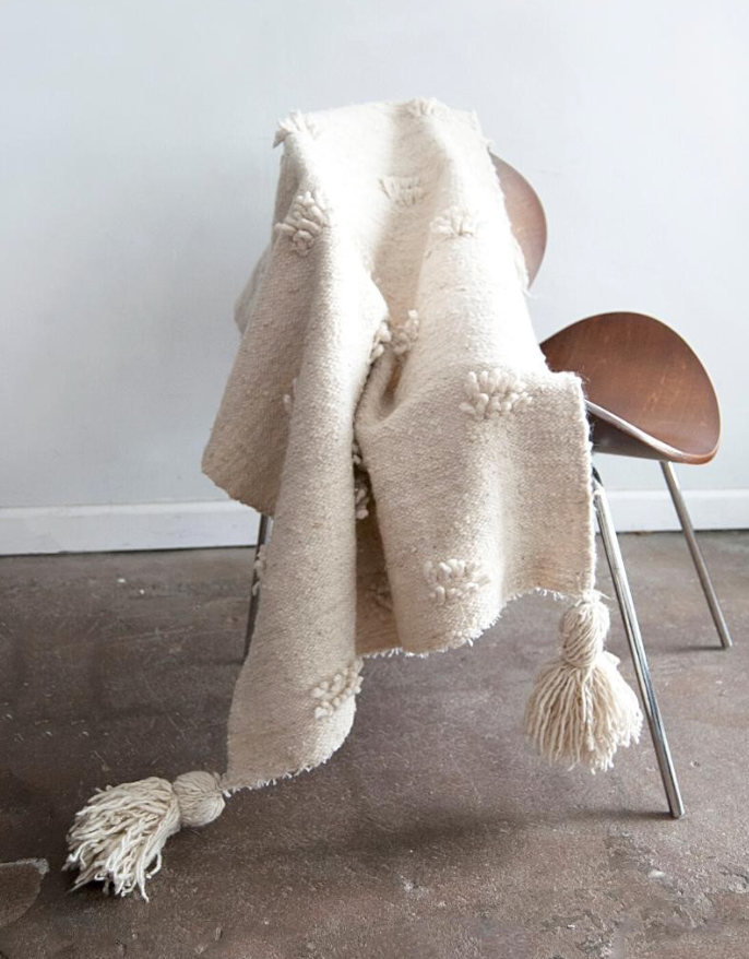 Momo Fringe Blanket | Cream