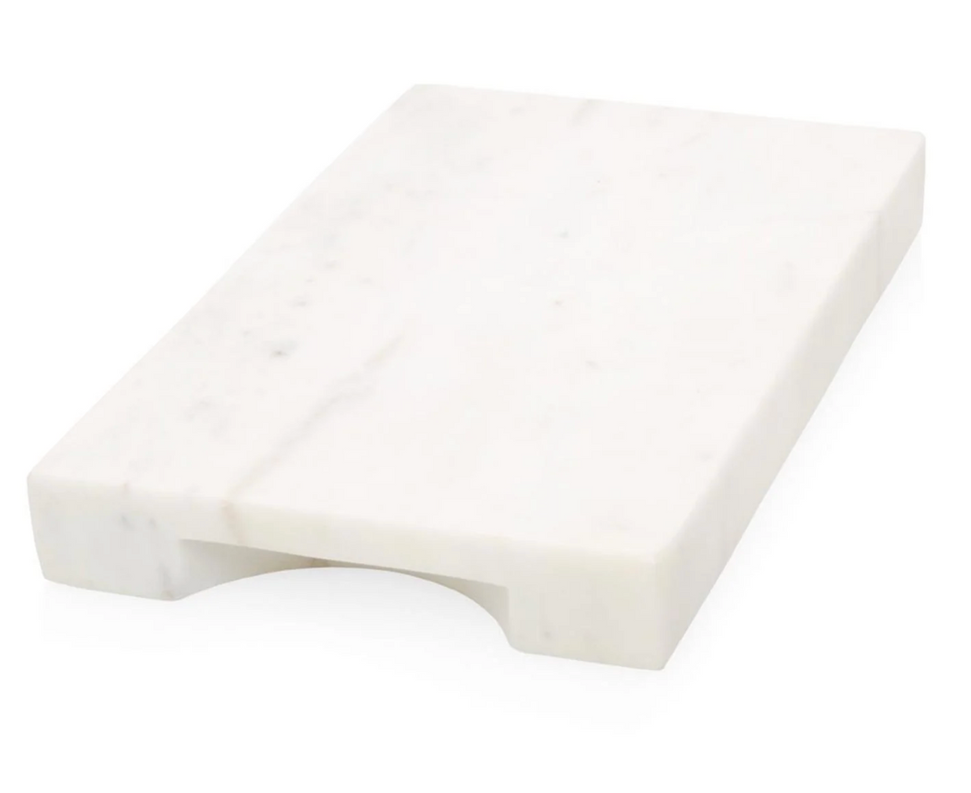 White Marble Rectangular Board with Grooves
