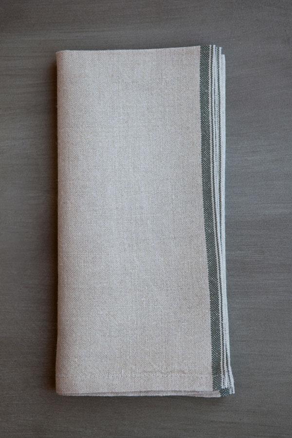 Mungo - Linen Selvedge Serviette Napkin with Colored Edge | Urban Olive