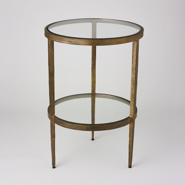 Laforge Two-Tier Side Table in Antique Gold