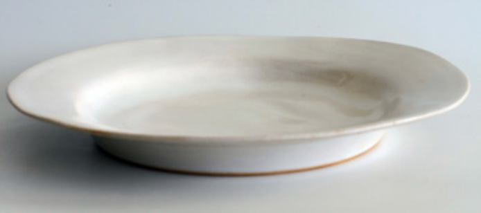 Handcrafted Stoneware Shallow Soup Bowl