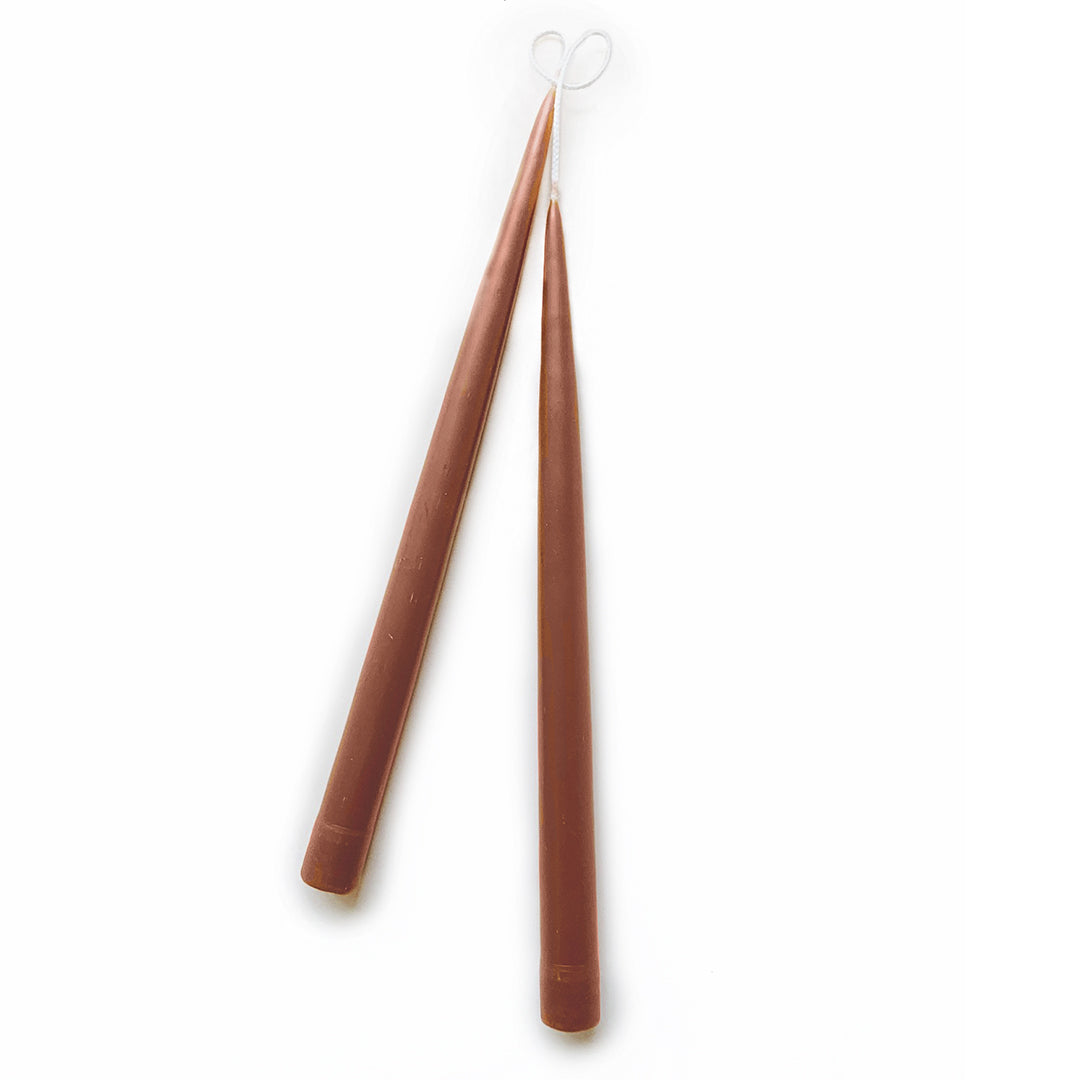 Dripless Taper Candles in Terracotta | 9" (Pair)