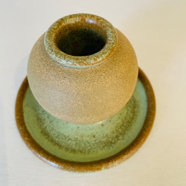 a|g Ceramics - Match Strike with Spent Tray in Sage | Round