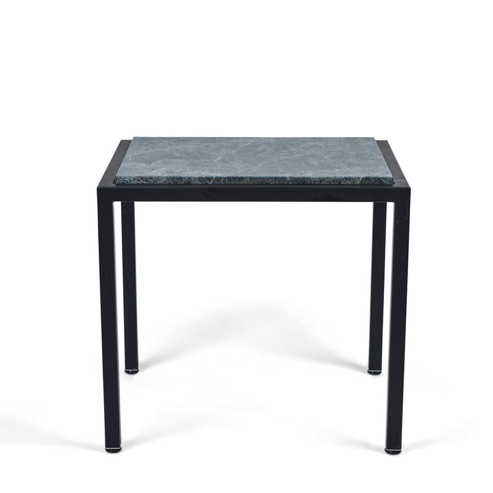 Custom Made Iron Side Table with New Soapstone Top | B