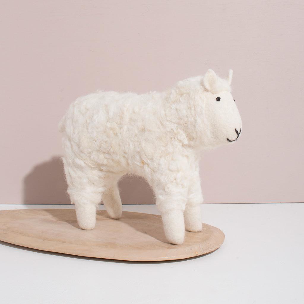 Hand Felted White Sheep | L