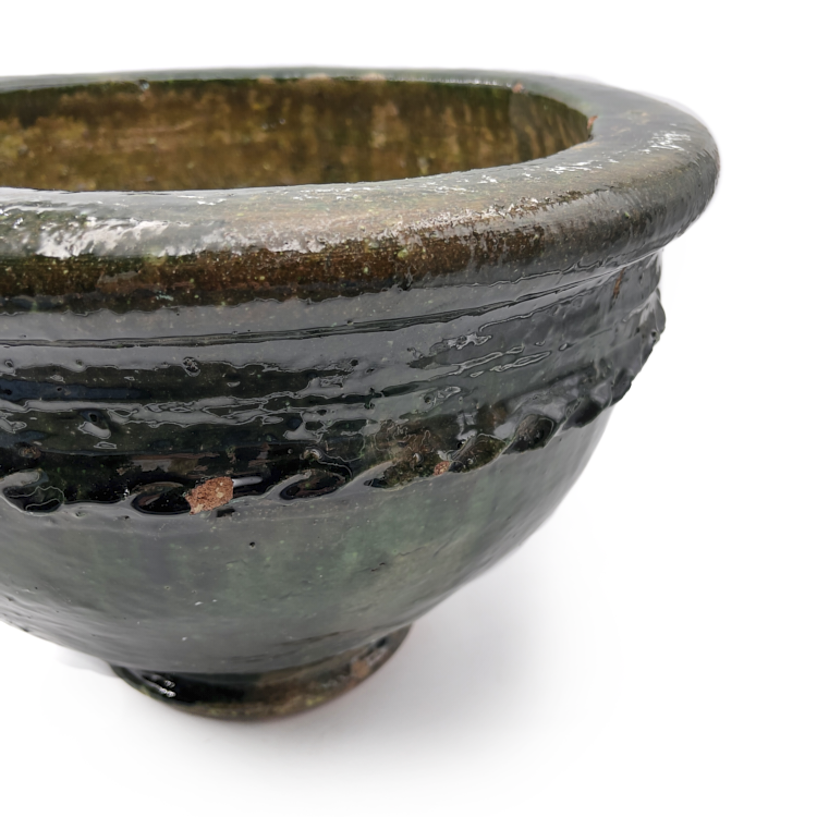  Moroccan-Hand-Thrown-Rustic-pottery-planter-with-green-Glaze