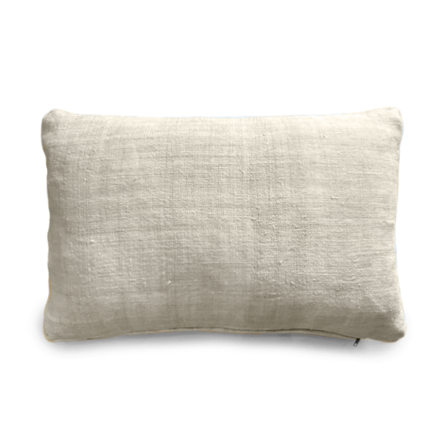 Custom 12" x 18" Pillow made from Antique Hand Spun Linen Front/ Back with Matching Piping