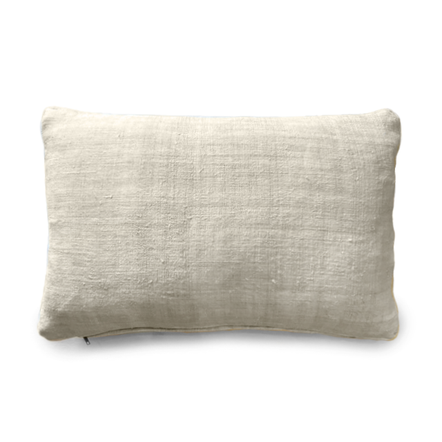 Custom 12" x 18" Pillow made from Antique Hand Spun Linen Front/ Back with Matching Piping