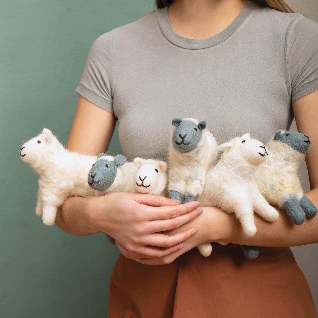 Hand Felted White Sheep | S