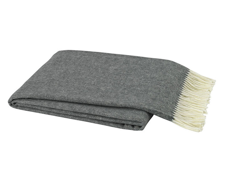 Lands Downunder - Italian Herringbone Throw Charcoal